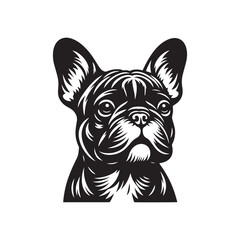 French Bulldog Dog Vector Silhouette, Adorable Canine Outline, Playful Pet Lover Clipart, Cute Dog Art for Logos, Stickers, Apparel, Digital Prints, Crafts, and Posters.