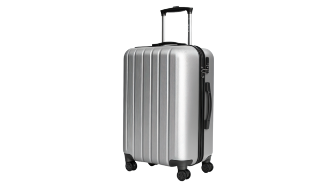 Sleek hardshell suitcase design travel essentials modern aesthetics urban environment close-up view minimalist concept