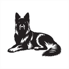 German Shepherd Dog Vector Silhouette, Strong Loyal Canine Outline, Intelligent Working Dog Art, Pet Lover Clipart for Logos, Stickers, Apparel, Digital Prints, Crafts, and Posters.