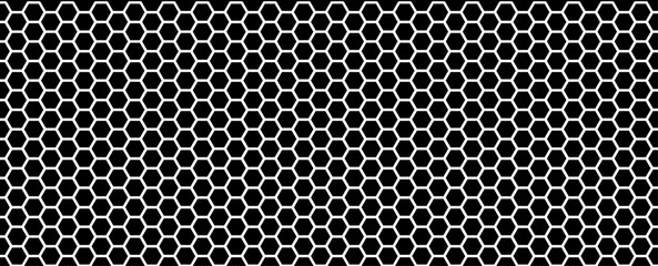 honeycomb grid texture and geometric hive hexagonal-shaped honeycombs. Grid seamless pattern. Honeycomb on white background. Fashion geometric design. Editable vector.