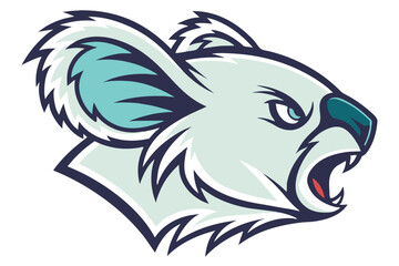 Vector esports logotype koala on white background, logo koala, icon koala, sticker koala, symbol koala, emblem koala.