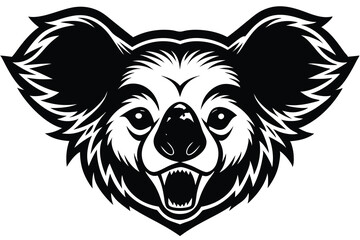 Vector esports logotype koala on white background, logo koala, icon koala, sticker koala, symbol koala, emblem koala.