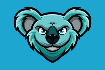 Vector esports logotype koala on white background, logo koala, icon koala, sticker koala, symbol koala, emblem koala.