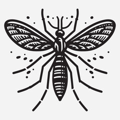 Mosquito Icon Flat Graphic Design stock illustration