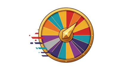 Obraz premium Wheel of Fortune Casino Game Flat Vector Illustration