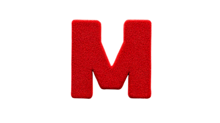 Red Letter M Isolated, Alphabet Sign, cut out transparent