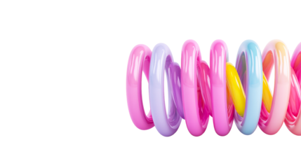 Colorful Twisted Rings Abstract Illustration, cut out transparent