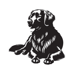 Golden Retriever Dog Vector Silhouette, Loyal Friendly Canine Outline, Pet Lover Clipart, Playful Dog Art for Logos, Stickers, Apparel, Digital Prints, Crafts, and Posters.Art & Illustration