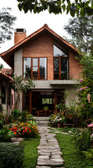 Charming Detached House with Serene Garden and Blended Architectural Features