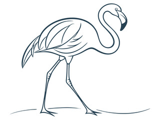 Fototapeta premium Flamingo Bird Minimalist Design