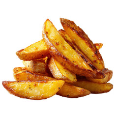 Crispy fried potato wedges food photography minimalist style close-up culinary delight