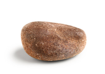 Brown pebble stone on white background