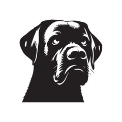 Labrador Retriever Dog Vector Silhouette, Friendly Loyal Canine Outline, Active Dog Art for Pet Lovers, Logos, Stickers, Apparel, Digital Prints, Crafts, and Posters.