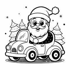 santa claus driving a car