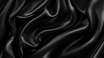 Obraz premium Elegant black fabric draping softly