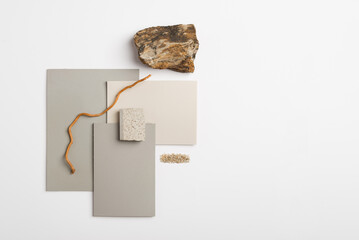 Textures mood board. Material samples interior design. Moodboard for architects styling and...
