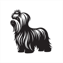 Maltese Dog Vector Silhouette, Elegant Small Canine Outline, Adorable Pet Lover Clipart, Cute Dog Art for Logos, Stickers, Apparel, Digital Prints, Crafts, and Posters.