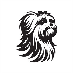 Maltese Dog Vector Silhouette, Elegant Small Canine Outline, Adorable Pet Lover Clipart, Cute Dog Art for Logos, Stickers, Apparel, Digital Prints, Crafts, and Posters.