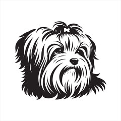 Maltese Dog Vector Silhouette, Elegant Small Canine Outline, Adorable Pet Lover Clipart, Cute Dog Art for Logos, Stickers, Apparel, Digital Prints, Crafts, and Posters.