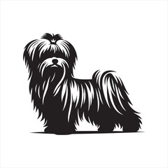 Maltese Dog Vector Silhouette, Elegant Small Canine Outline, Adorable Pet Lover Clipart, Cute Dog Art for Logos, Stickers, Apparel, Digital Prints, Crafts, and Posters.