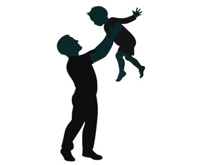 silhouette of Father lifting child