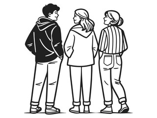 group of people standing together demonstrating friendship