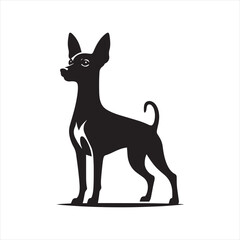Miniature Pinscher Dog Vector Silhouette, Sleek Canine Outline, Energetic Small Dog Art for Pet Lovers, Logos, Stickers, Apparel, Digital Prints, Crafts, and Posters.