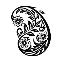  a art nouveau floral silhouette with flowing curve