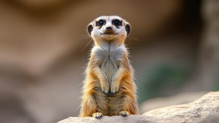 Fototapeta premium Alert meerkat standing sentinel