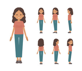 Obraz premium 立っている褐色肌女性のセット