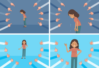 評価をうける褐色肌女性のセット