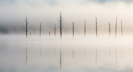 Obraz premium fog on the lake