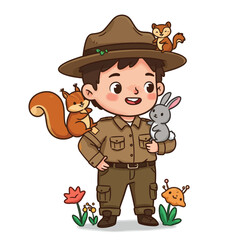Scout Adventure with Animals in the Woods
