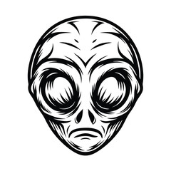 a alien head silhouette with large eyes