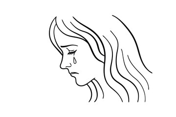 Romantic Couples HeartShaped Portrait, Line Art, Love, Design, Illustration