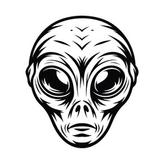 a alien head silhouette with large eyes