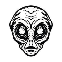 a alien head silhouette with large eyes