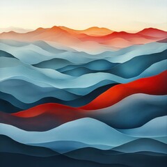 Naklejka premium Abstract mountain landscape, layered with soft, blended colors