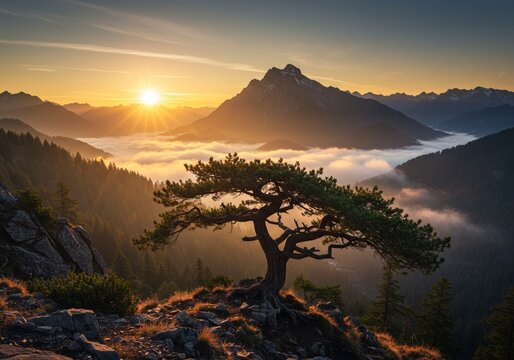 sunrise in the mountains
