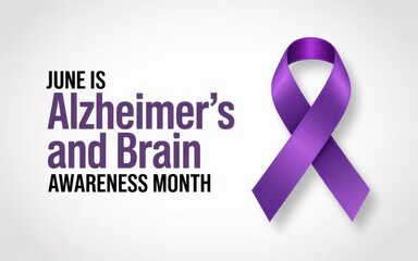 Purple ribbon symbolizes Alzheimer's Awareness in June.