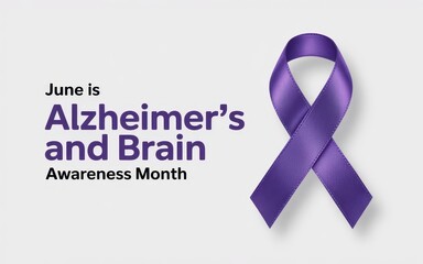Purple ribbon symbolizing Alzheimer's Awareness Month.
