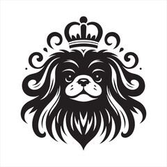 Pekingese Dog Vector Silhouette, Charming Small Canine Outline, Loyal Pet Lover Clipart, Adorable Dog Art for Logos, Stickers, Apparel, Digital Prints, Crafts, and Posters.