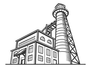 Obraz premium Vector Art of Industrial Chimney