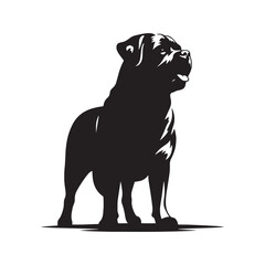 Rottweiler Dog Vector Silhouette, Strong Loyal Canine Outline, Protective Dog Art for Pet Lovers, Logos, Stickers, Apparel, Digital Prints, Crafts, and Posters.