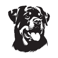 Rottweiler Dog Vector Silhouette, Strong Loyal Canine Outline, Protective Dog Art for Pet Lovers, Logos, Stickers, Apparel, Digital Prints, Crafts, and Posters.