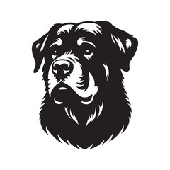 Rottweiler Dog Vector Silhouette, Strong Loyal Canine Outline, Protective Dog Art for Pet Lovers, Logos, Stickers, Apparel, Digital Prints, Crafts, and Posters.