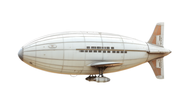 Professional High-Quality Blimp Illustration Isolated on White Background - Airship Concept Art