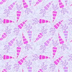 Summer vegetable seamless carrots pattern for wrapping paper and fabrics and kids clothes print and kitchen textiles