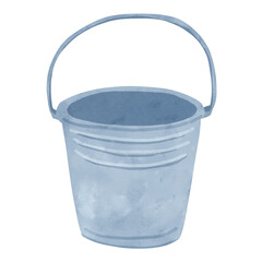 ブリキのバケツ　水彩風手描きイラスト