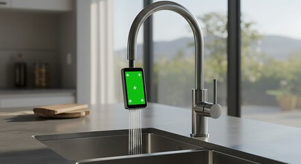 Modern Kitchen Faucet with Customizable Smart Display and Water Flow Innovation